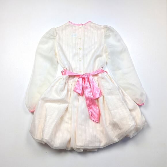 Vintage Manhattan Dress Girls Size 8 Semi Sheer Bubble Hem - Picture 4 of 8